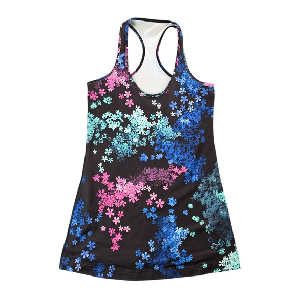 Lululemon Cool Racerback II Tank Top Sleeveless Workout Gym Yoga Shirt Floral 4 - Picture 1 of 8
